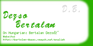 dezso bertalan business card